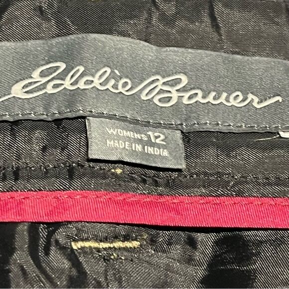 Eddie Bauer Women's Wool Blend Skirt Size 12 Black/Burgundy Houndstooth - Picture 3 of 6